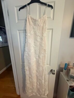 SHEIN cream floral maxi dress